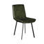 Ensemble de 2 chaises de salle à manger Isha avec cuir de chèvre riche et fer noir-106710955