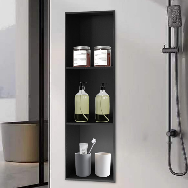 Niket Stainless Steel Bathroom Shelves, Black