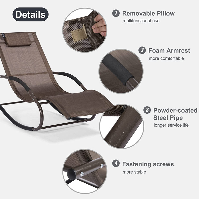 Fauteuil inclinable zéro gravité avec coussins, Brun