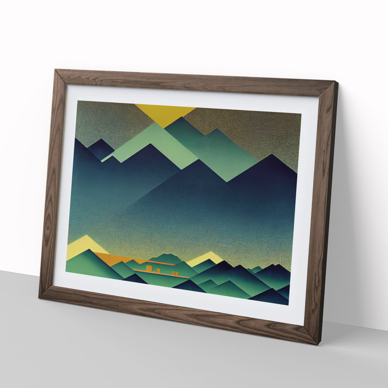Mountains - Framed Print, 34cm H x 46cm W, Walnut Framed