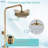 Antique Brass Shower Fixture Bathroom Shower Faucet Set 8 Inch Rainfall Shower Head Handled Shower Waterfall Tub Spout Wall Mounted Outdoor Shower System with Shower Shelf