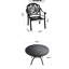 5 patio avec aluminium noir et coussins - à la décoloration, 4 sièges pour l'extérieur