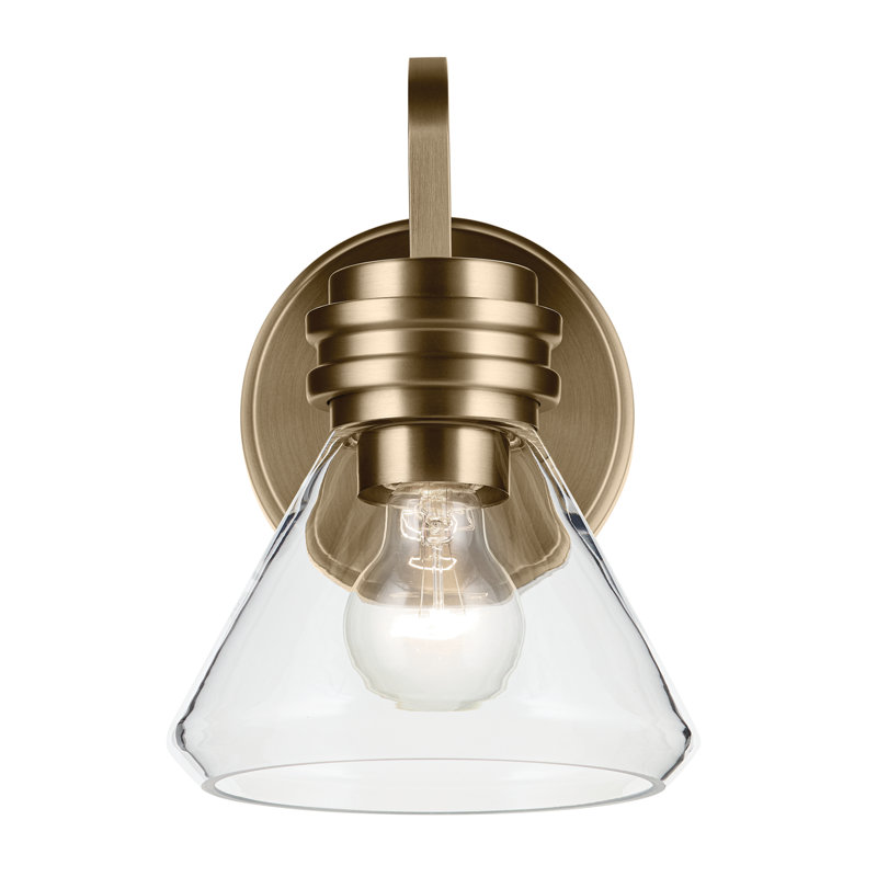 Applique murale 1 lumière 9,5 po avec verre transparent, Bronze