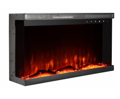 Blue Elephant 27.59cm W Black Electric Fireplace