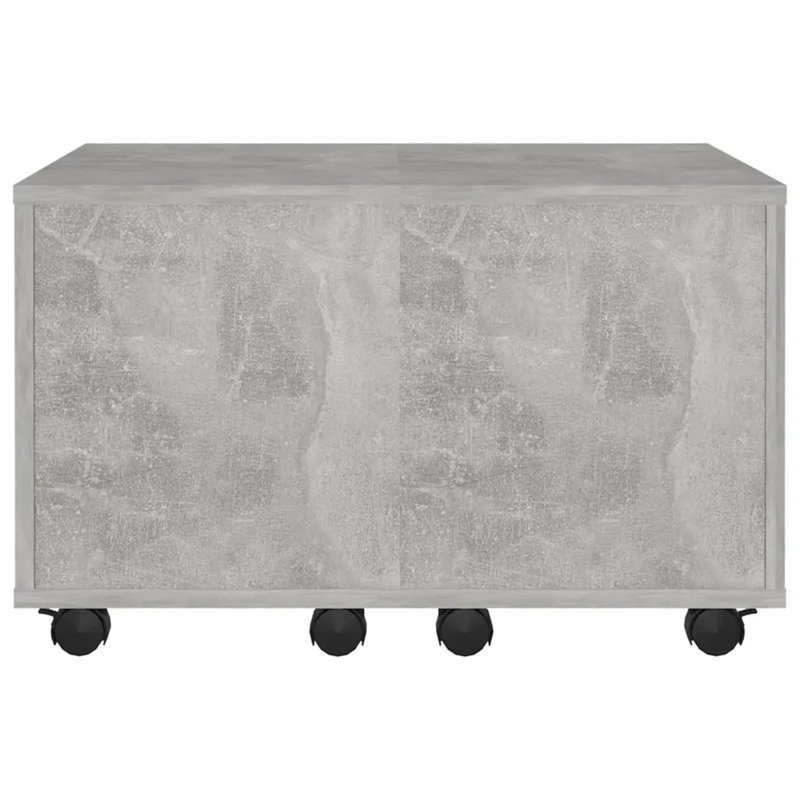 Godart Wheel Coffee Table with Storage, Concrete Grey