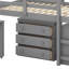 Lit mezzanine double bas avec cabinet-2130900319