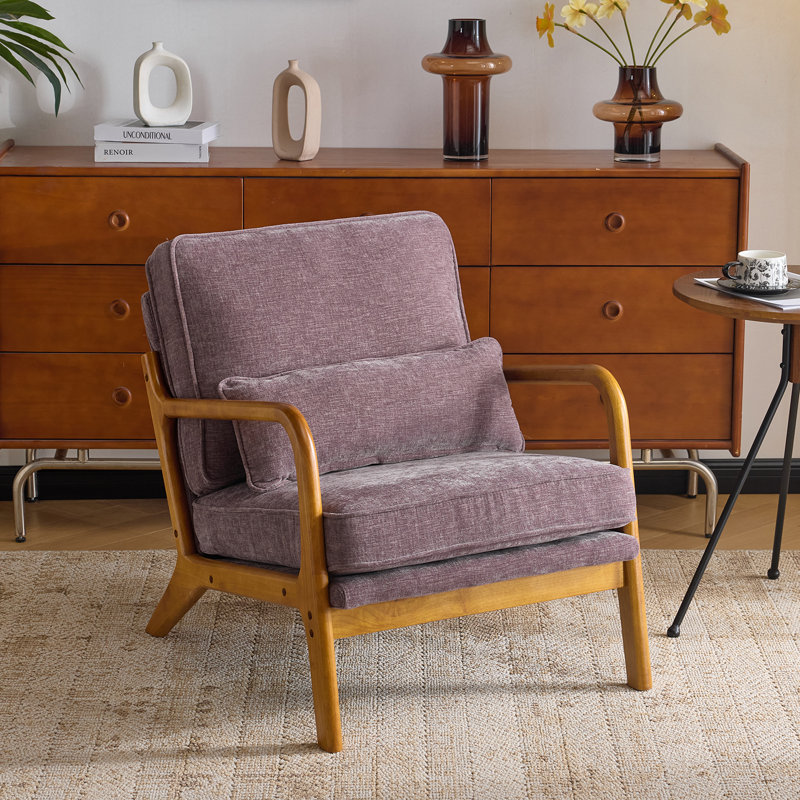 Fauteuil en chenille Mid-Century, Violet