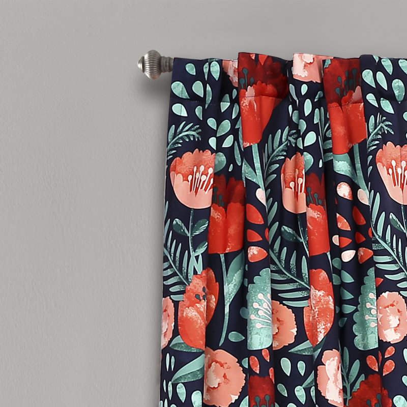 Room Darkening Curtain Pair, 52" W x 95" L, Navy