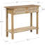 Console en bois massif et en ruppie maritime avec tiroirs - Table d'entrée / de couloir bohémienne