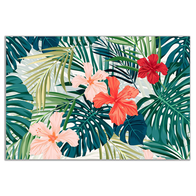 Botanical Jungle Palm Leaf - Wrapped Canvas Print, 31cm H x 46cm W