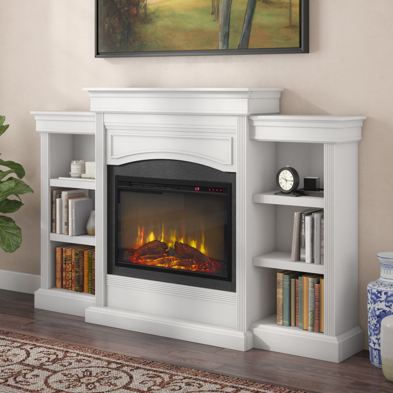 Allsop 69.3'' W Electric Fireplace & Mantel Package, White