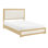 Mobilier de chambre à coucher contemporain à panneau de tête de lit à DEL avec finition naturelle et blanche pour grand lit 1pc