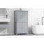 Armoire de rangement élégante pour salle de bain, unité de rangement pour salle de bain, armoire autoportante avec 4 portes, tablettes réglables, tablettes adaptables, gris-997852462