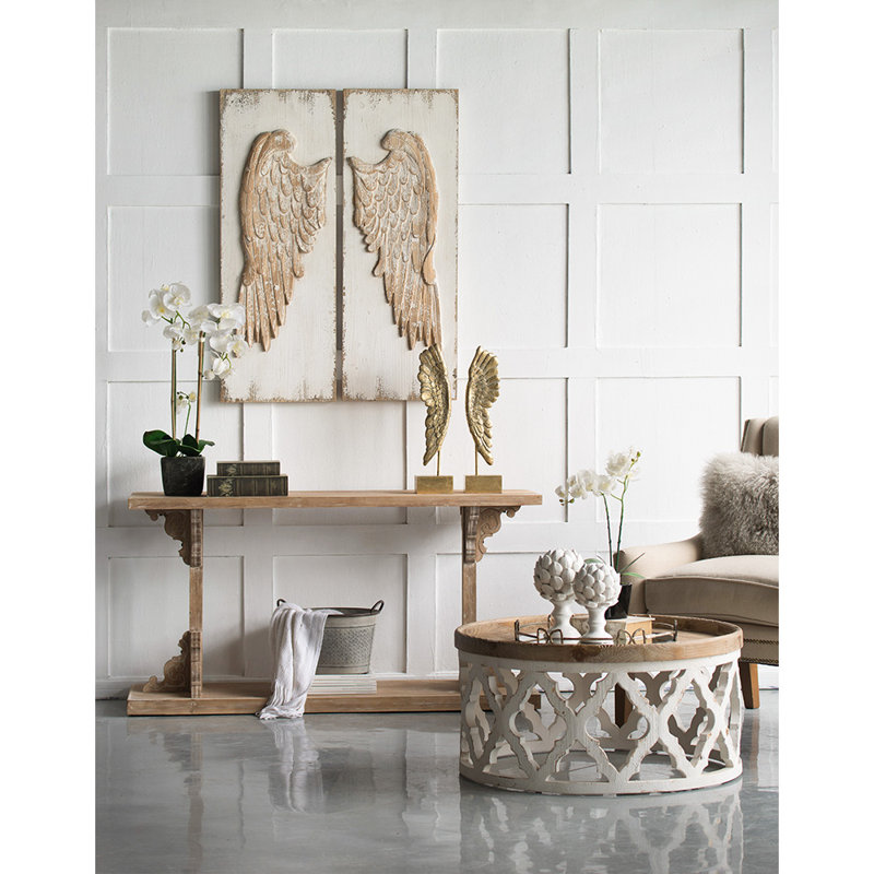 Décoration murale rectangulaire en bois S / 2 15,5 x 2 x 42 po