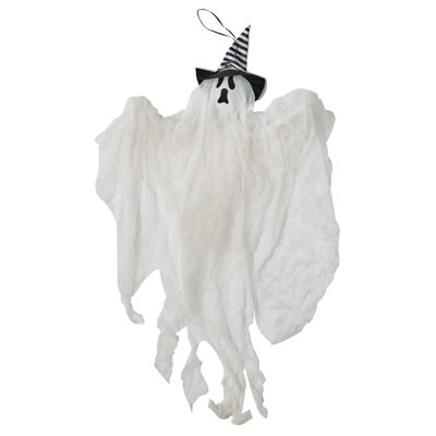 57" Halloween Hanging Ghost with Stripe Hat