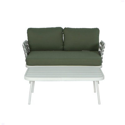 Causeuse et table en acier Mariano