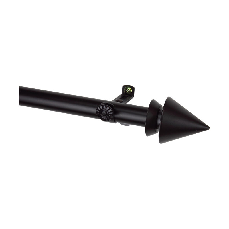 Tringle à rideaux simple Hahne, De 28 po à 48 po de largeur, Noir