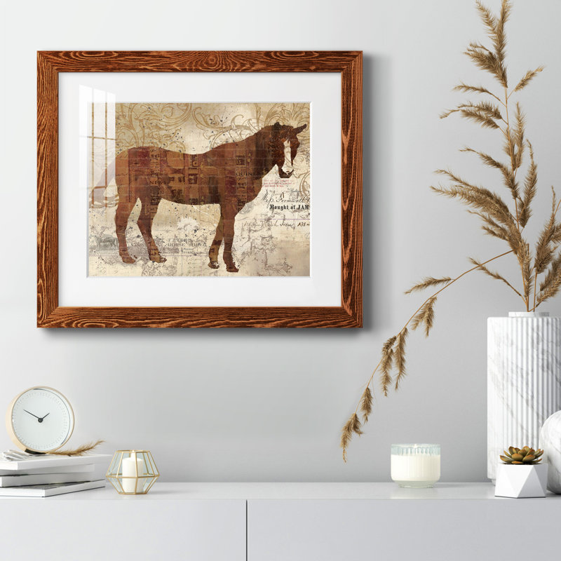 Cheval occidental I - cadre photo, H 20 po x l 17 po x P 1,5 po, Cadre en érable