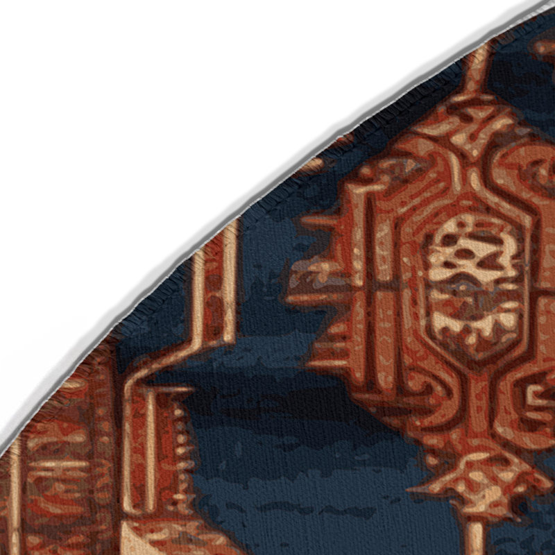 Tapis d'intérieur et d'extérieur brun Persian, Rond 5 pi