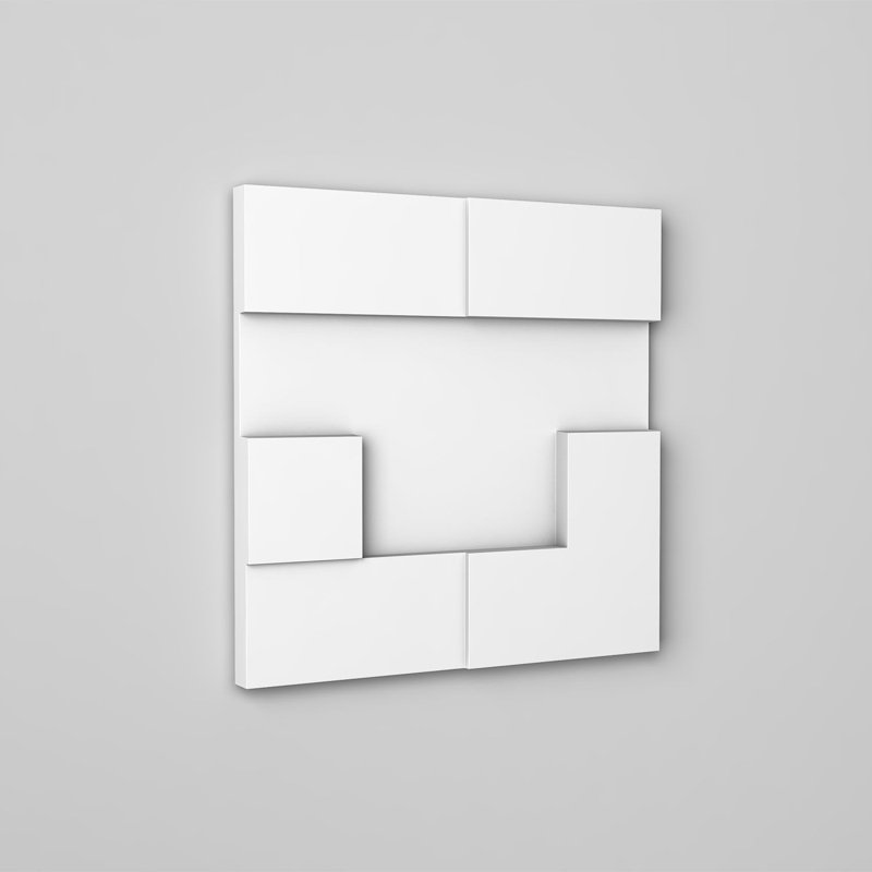 1 in x 1 ft x 1 ft Cubi Style 1 Primed White Polyurethane Decorative 3D Wall Paneling