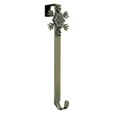 Adjustable Wreath Hanger With Removable Seasonal Icon - Sturdy Metal Design For All Doors, No Installation Required