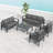 Tempie 7 - Person Patio Conversation Sets with Cushions-1541039113
