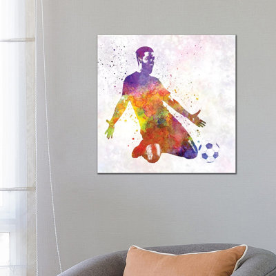 Man Soccer Football Player XIII by Paul Rommer - Wrapped Canvas Gallery-Wrapped Canvas Giclée