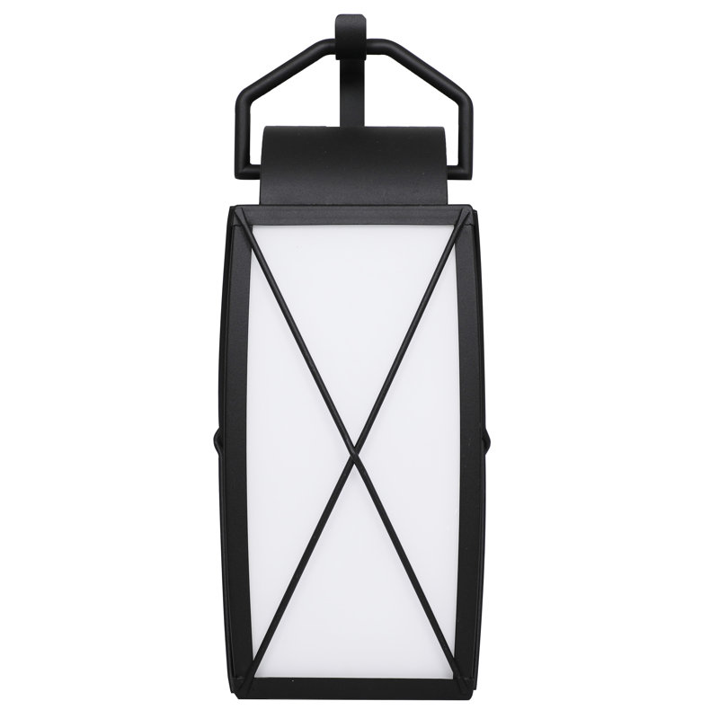 Lanterne murale d'extérieur en verre coloré à DEL Jeniece, H 16,5 po x l 7,5 po x P 9,5 po
