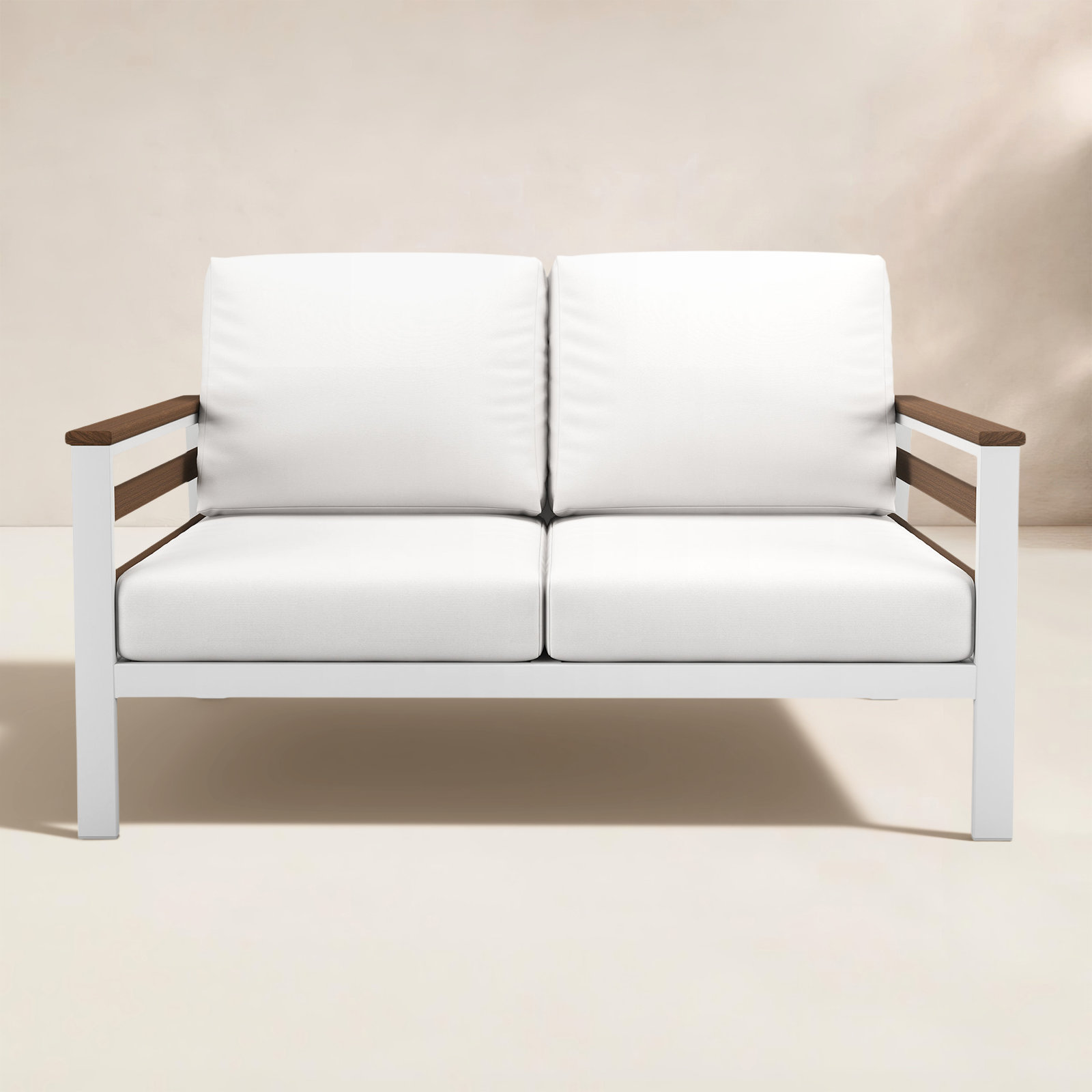 Townsend 55" Sunbrella® Patio Loveseat, Canvas White