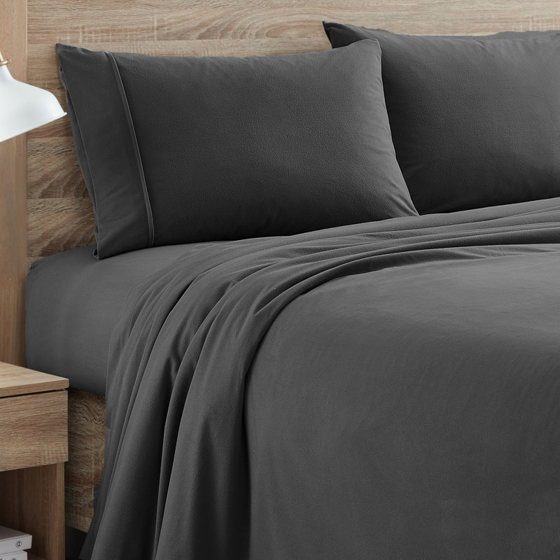 Cotton Flannel Solid Sheets Warm and Cozy Extra Deep Pockets, Gray, Queen