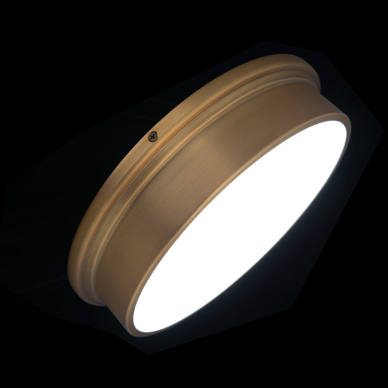 Campa LED Flush Mount, 2.5" H x 8" W x 8" D, Aged Brass