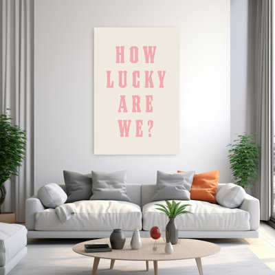 How Lucky Are We? Abstract Contemporary Minimalist Coastal Wall Art Print 1 Piece Wrapped Canvas Wall Art