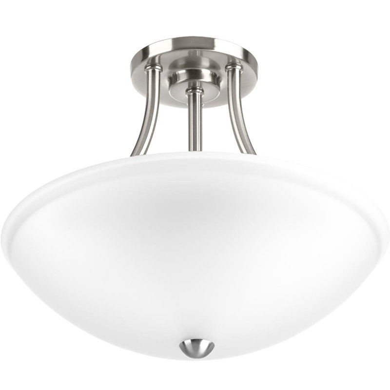 Carilynn Glass LED Semi Flush Mount, Brushed Nickel