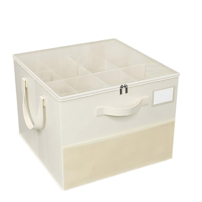 Ensemble de 2 range-chaussures pour placard, grande boîte à chaussures, beige