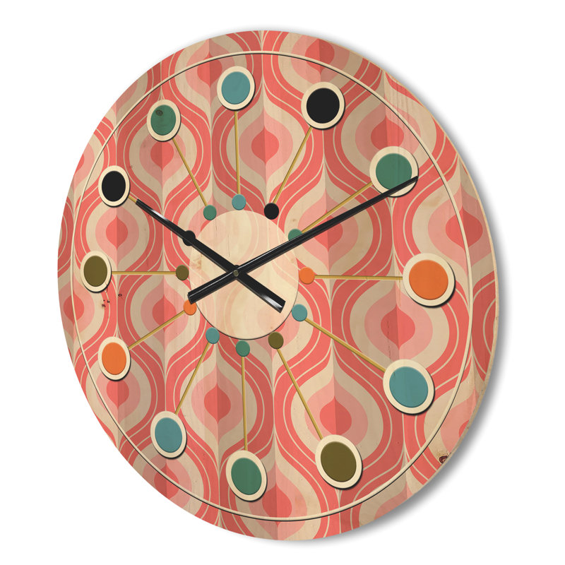 Horloge murale rétro Mid-Century, Moyen