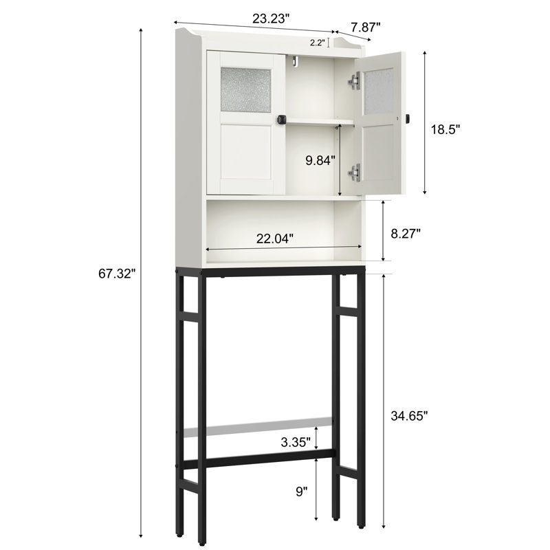 Armoire de rangement en bois manufacturé Ancilin, Blanc, crème