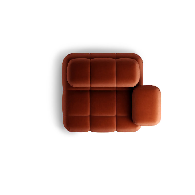 1 Seater Velvet Sofa, Orange
