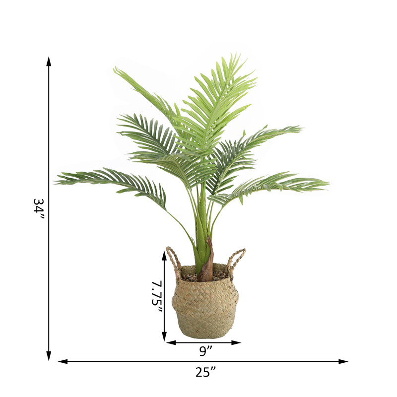 Palmier artificiel 26,25 po dans un panier