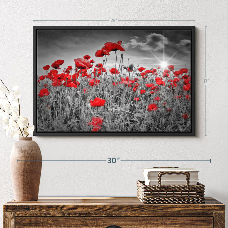 Floral et botanique «Red Poppies Pop», H 17 po x l 25 po