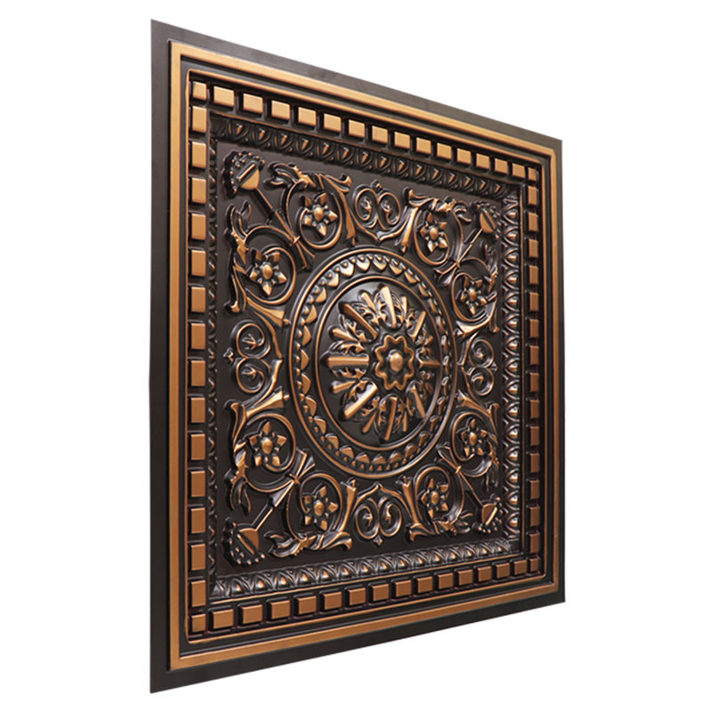 Pavillon de jardin en bois X 2 pi Tuile de plafond à poser en PVC, Cuivre antique