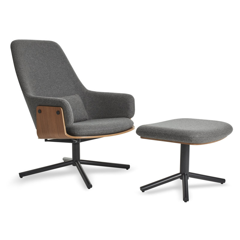 Lock Ottoman, Gabro Gray Wool Blend