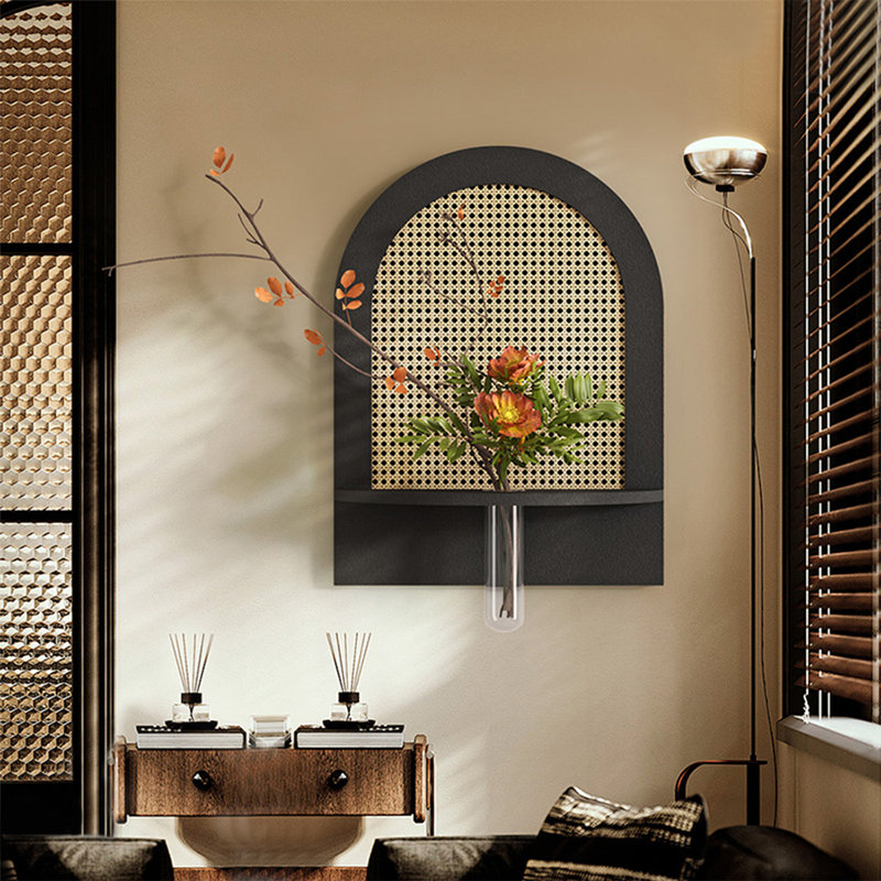 Art mural Mid-Century moderne en toile pour salon, H 27,56 po x l 19,69 po x P 1,97 po, Noir