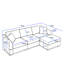 Canapé de rangement moderne avec double port USB, 2 poches latérales, banc de rangement avec repose-pieds, canapé modulaire en chenille surdimensionné, canapé en L surdimensionné à 4 places-539960632