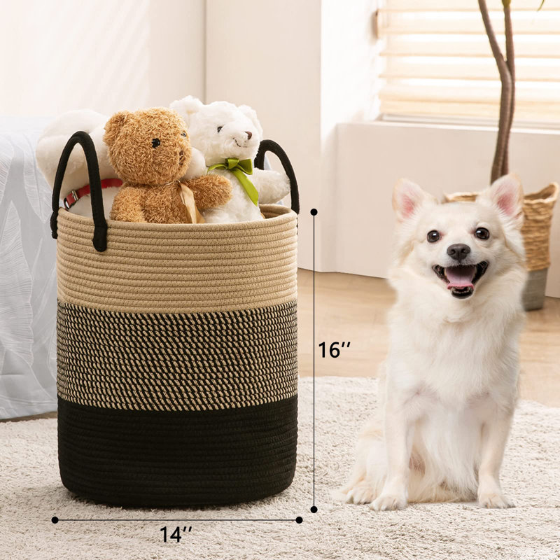 Laundry Basket with Handles, 15.98" H x 14.02" W x 14.02" D