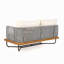 Ensemble de canapé modulaire d'extérieur en bois d'acacia tissé avec corde, beige