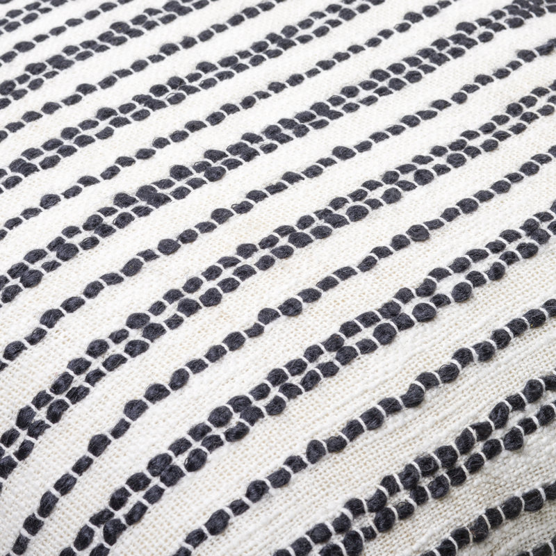 Coussin Amora, 20 po x 20 po, Blanc / noir, Housse de coussin seulement - sans insert