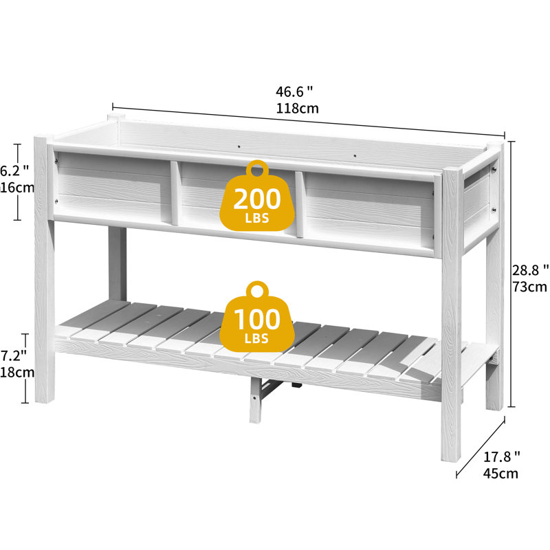 Slawa Elevated Planter, White