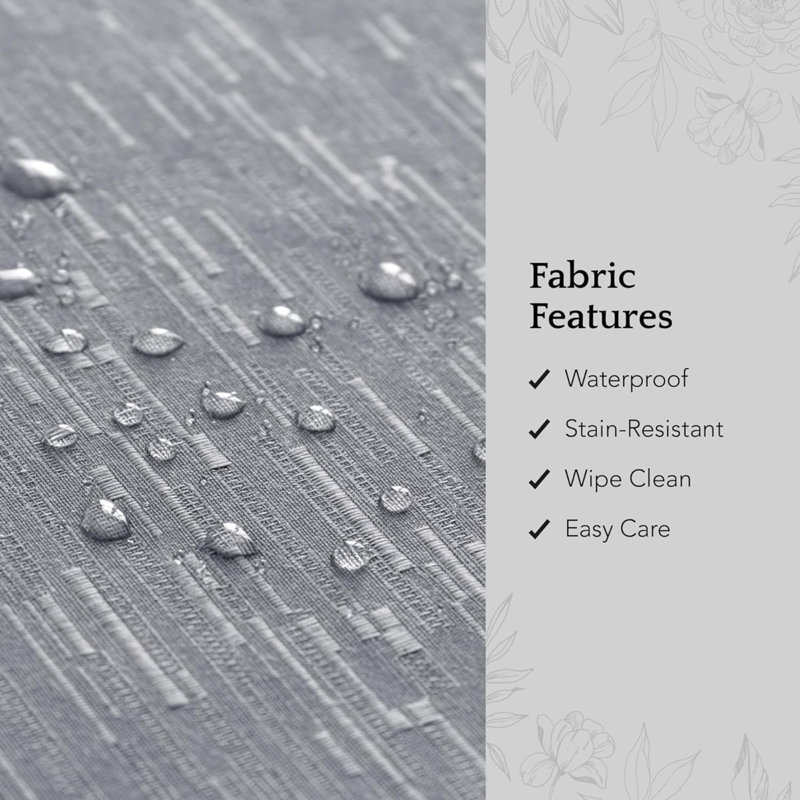 Home Fashions Continental Solid Texture Water And Stain Resistant Tablecloth, 52"X52" Square, Gray