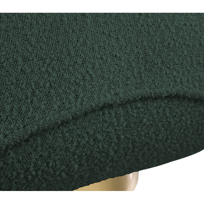 Iyden Upholstered Swivel Slipper Chair, Green Boucle Fabric