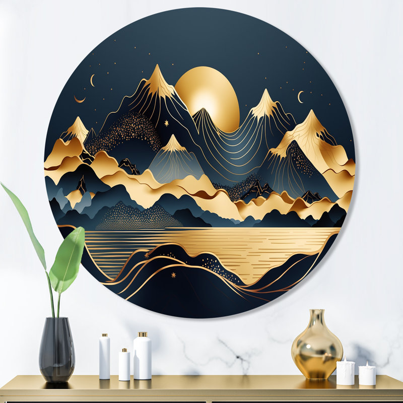 Stonehouse Gold Minimalist Mountains II, H 36 po x l 36 po x P 1 po